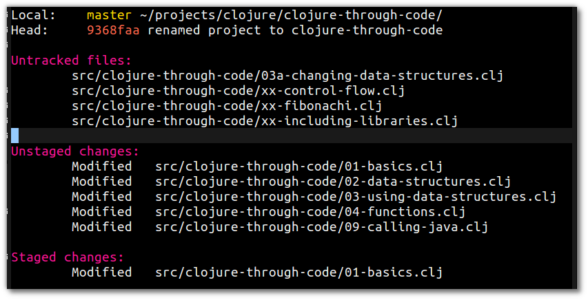 Emacs Magit - status buffer